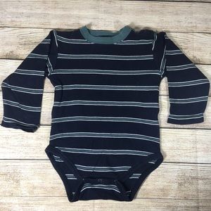 PLC Place Blue/Green Striped‎ Long Sleeve Bodysuit